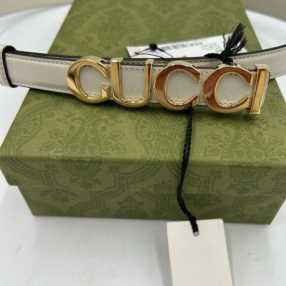Women’s Gucci logo thin leather belt size 95 cm/38 inches made in Italy - Picture 3 of 10